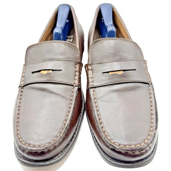 IZOD Men's Penny Loafer Edmund Gel Tech Shoes Sz 10M Brn Slip On Fishing Resort - Picture 4 of 10